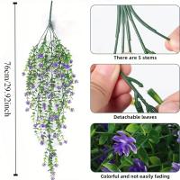 3pcs Plantas Colgantes Artificiales Hoja De Eucalipto Falsa Verdeza Vino De Plástico Resistente Al UV Para Exteriores Decoración De Fiesta - details 7