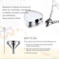 Collar Urna De Vida De Árbol Para Hombres Y Mujeres Joyería De Cremación Para Restos De Amados Recuerdo Locket De Urna De Corazón De Acero Inoxidable - details 5