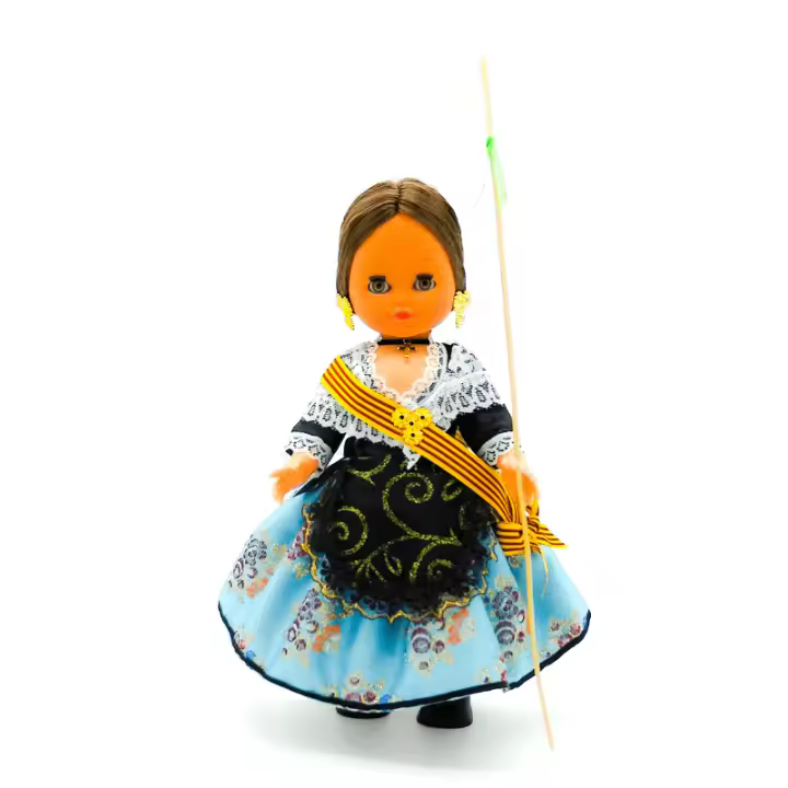 Muñeca regional Castellonera Folk Artesanía original colección 35 cm.vestido típico Castellón, fabricada en España - 1