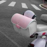 Bolsa Trasera De Motocicleta En Cuero Rosa Retro Impermeable Accesorio Universal Para Mopeds Moto Acessorios - details 8