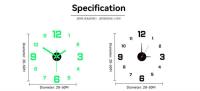 Moderno reloj de pared digital 3D - Gran pantalla luminosa - Funcionamiento silencioso - Perfecto para salón y dormitorio (el estilo luminoso solo emite luz en entornos oscuros) - details 0