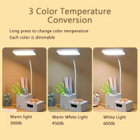 Lámpara De Mesa LED Con Protección Ocular Para Lectura Luz Nocturna Con Portarreglases Y Cajón Soporte Para Lámpara De Mesa - details 4