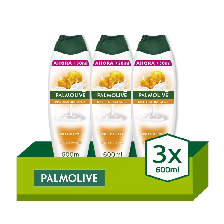 Gel de ducha o baño Palmolive Natural Balance Nutritivo Leche & Miel 600ml. Pack 3 - 1