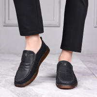 Zapatos Casuales Para Hombre De Cuero De Alta Calidad Mano Lazos Cómodos Transpirables Para Caminar Loafers Slip-on Para Conducir - details 19