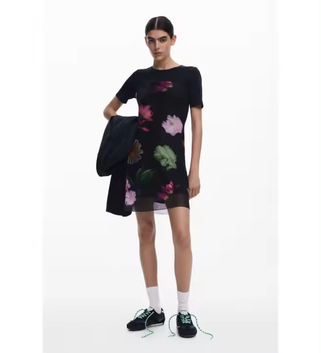 Desigual | Mujer | Vestido flores negro - 1