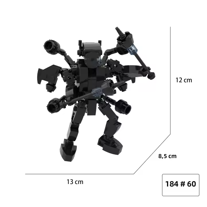 Bloques De Construcción Skibidi Toilet Drill Man Block Titans Speaker Man Clock Para Jóvenes De 14 Años O Más Plástico ABS Compatible Con Lego - 1