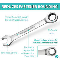 Juego De Llaves De Encaje Key Ratchet Set Metrิกo Con Anillo De 72 Dientes Y Soporte De Torque Herramientas De Reparación De Coches - details 3