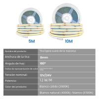 Tiras LED COB Flexibles 5M 10M 12V 24V 320LEDs/M Alta Densidad Luz Lineal Para Decoración De Habitaciones 3000K 4000K 6000K - details 8