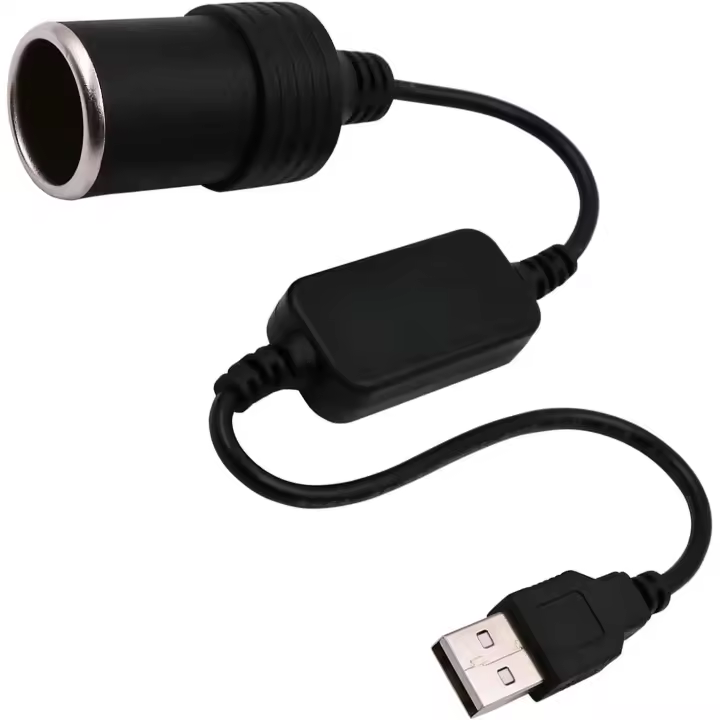Cable convertidor USB A macho a hembra de 12 V para encendedor de coche (8 W máx.) - 1