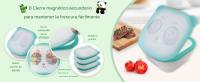 1 contenedor magnético plegable para almacenamiento de alimentario, silicona transparente de grado alimentario, Imanes duraderos y Sello Premium, apto para gelzador, microolas y lavavajas, a prueba de fugas y fácil de limpiar. - details 1