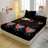 Sábana Ajustable De Corazón Estampado Y Mate Simple Moderna Para Cama 100% Poliéster Con Diseño Impreso Sin Almohadillas - details 2