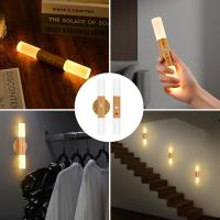 2PCS Luz Nocturna Sensor De Movimiento USB Recargable Madera 700mah LED Para Pared De Dormitorio Pasillo Escalera - details 13