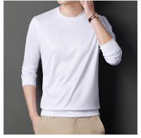 Camiseta De Manga Larga Para Hombre En Color Sólido Cuello Redondo Camisa Polo Casual Algodón Transpirable Para Primavera Y Otoño - details 13