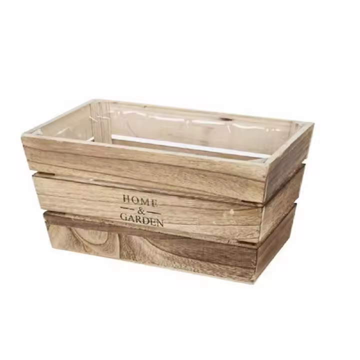Casa Y Menaje Macetero de Madera Natural para Decoración de Jardín y Hogar - 1