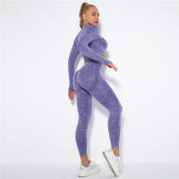 SSITO Conjunto de Yoga sin Costura para Mujer, trajes Deportivos para Fitness, ropa de Gimnasio, Top Short de manga Largo, camisas, Mallas para Corver High, pantalones de entrenamiento - details 30