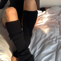 Calentadores De Pierna Largos Para Mujer Estilo Lolita Socks JK Cuff Botas over Knee Invierno Otoño Color Sólido Negro Blanco - details 5