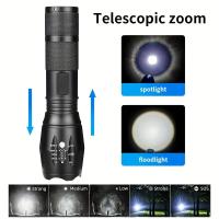 Linterna Táctica LED De Alta Potencia 5 Modos De Luz Con Zoom Portátil Impermeable Para Camping Caza Exterior Hiking Aleación De Aluminio - details 0