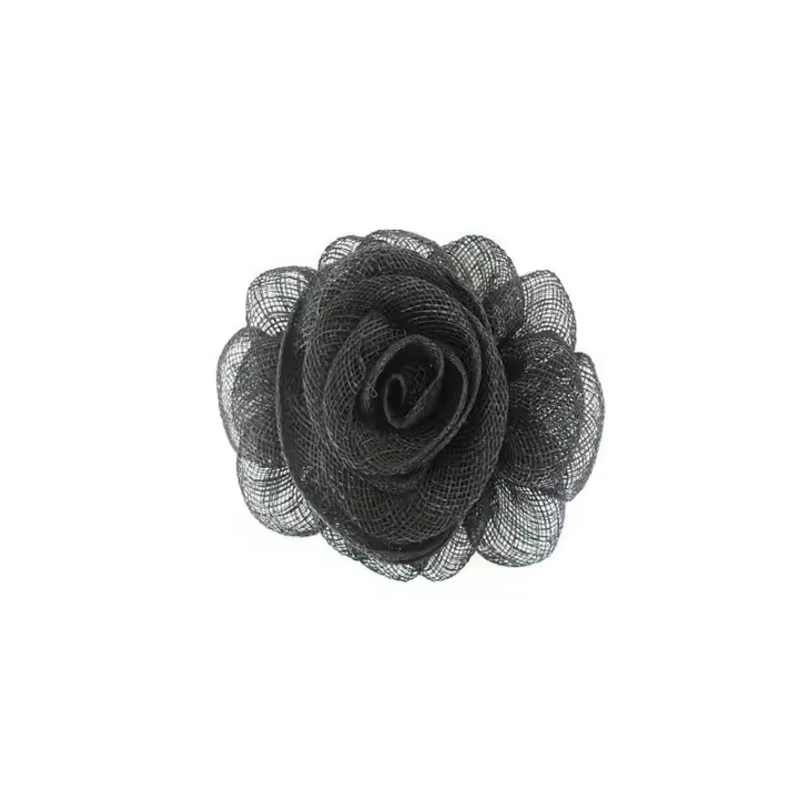 Flor de Sinamay Negra para Decoración y Manualidades - Versátil y Sofisticada - 1