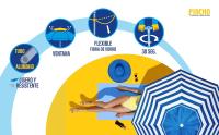 Sombrilla Playa 180 cm, Proteccion UV50+, Sistema, tubo acero 22/25 mm, Varillas Acero 3mm, Inclinable, Plegable, incluye Bolsa Transporte, ideal Playa Jardin Camping - details 3