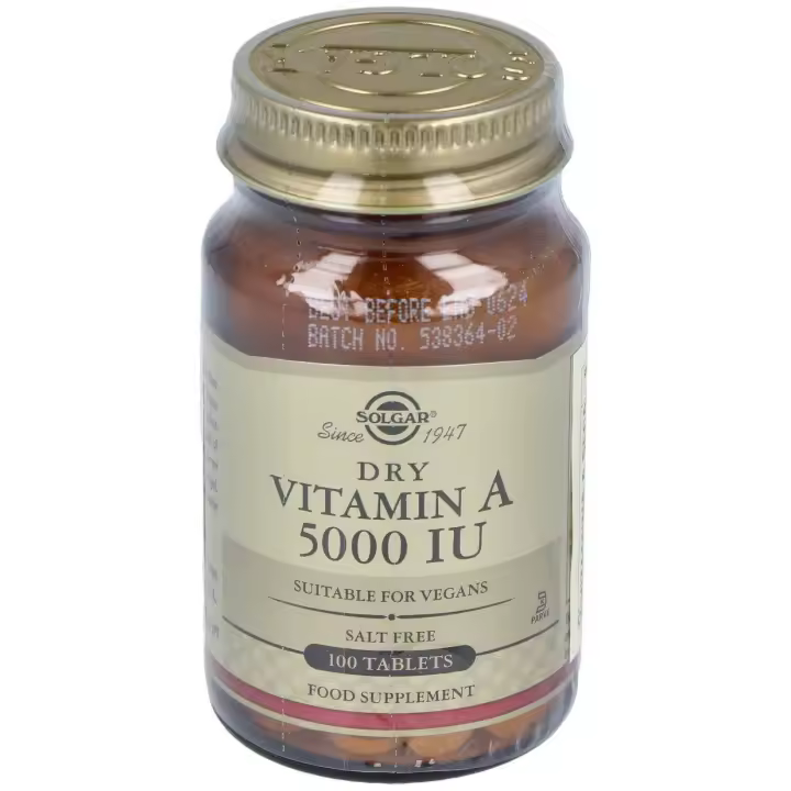 Solgar Vitamina A Seca 5000Ui 1500Mcg 100Comp - 1