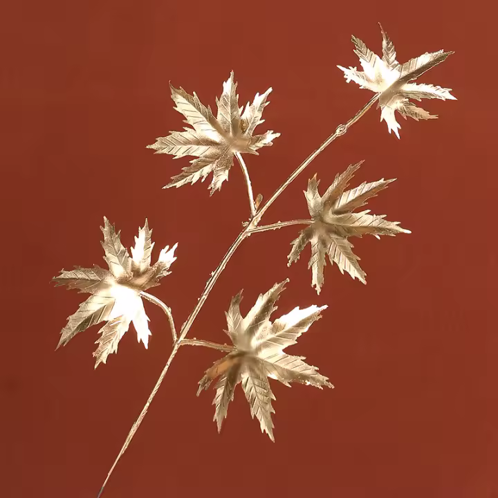 2/5Pcs Decoración De Flores Artificiales Doradas Para Decorar Habitaciones En Casa Año Nuevo Y Navidad Falsas Plantas Ornamento Para Fiesta De Año Nuevo 2023 - 1