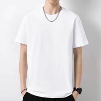 Camiseta De Verano Para Hombre Manga Corta Tendencia Juventud Y Mediana Edad Casual Versátil Suelta Color Sólido Camisa Base - details 0