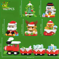 Bloques De Construcción Navideños HUIQIBAO Reindeer Santa Claus Y Casa De Nieve Con Árbol De Navidad Juguete Para Niños Regalo Compatible Con Bloques Lego - details 0