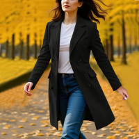 Nueva Chaqueta De Mujer De Invierno Con Manga Larga Y Cuello En V A-line Fashion Chaqueta De Trench Para Otoño Y Invierno - details 37