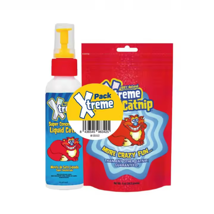 X-TREME Catnip PACK bolsa de 14,20 g + spray de 118 ml para el estímulo de gatos Vetnova - 1