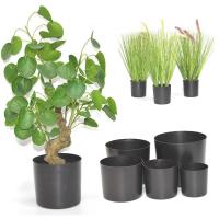 Maceta Negra Para Suculentas De Plástico Juego De Plantas Decoración Para El Hogar Y La Oficina Contenedor De Plantas - details 1