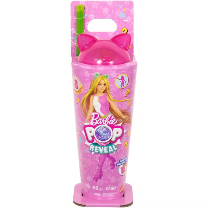 Barbie Pop Reveal Colección Batidos Conejito brillante Muñeca y accesorios, muñeca de moda perfumada, mascota perfumada y 8 sorpresas, incluye cambio de color (JCN88) - 1