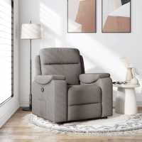 vidaXL Sillón reclinable de tela gris taupe en color Taupé/Gris claro/Negro y más - details 0