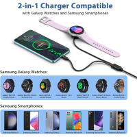 Cargador USB Para Samsung Galaxy Watch 4/3/Active 2/Active Y Galaxy Phone/Buds Cargador Inteligente De Reemplazo Compatible Con Galaxy - details 4