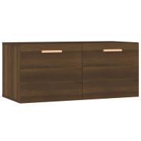 vidaXL Armario de pared madera de ingeniería 80x35x36,5 cm Gris hormigón, Blanco brillante, Roble ahumado Mueble Almacenaje Estantería para Oficina, Estudio, Dormitorio Estantería/Librería/ mueble de Almacenamiento - details 1