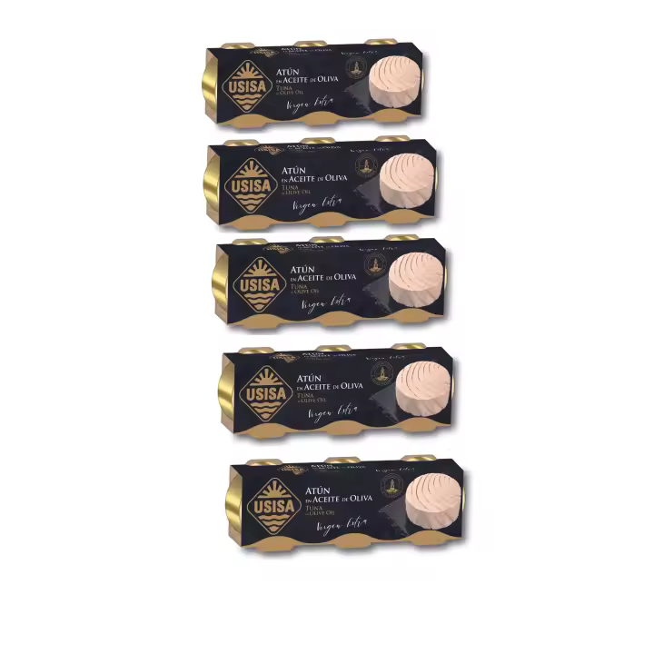 5 unidades - Atún en Aceite Oliva Virgen Extra USISA PACK 3x80gr. (240gr.). - 1