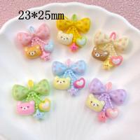 10Pcs Borlas De Oso Cartoon Pequeño Y Lindo Serie Resina Plana Para Joyería DIY Y Decoración De Artesanía Accesorio - details 0