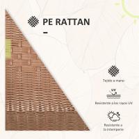 Outsunny Conjunto de Mesa y 2 Sillas de Jardín Juego de 3 Piezas Sillas y Mesa de Ratán con 2 Sillas Apilables y 1 Mesa de Centro Redonda para Terraza Césped Balcón Marrón - details 5