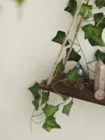 Estante Flotante De Madera Con Decoración De Hoja LED Para Decoración Del Habitáculo Estilo Bohemio Estante De Pared Para Sala De Estar - details 8