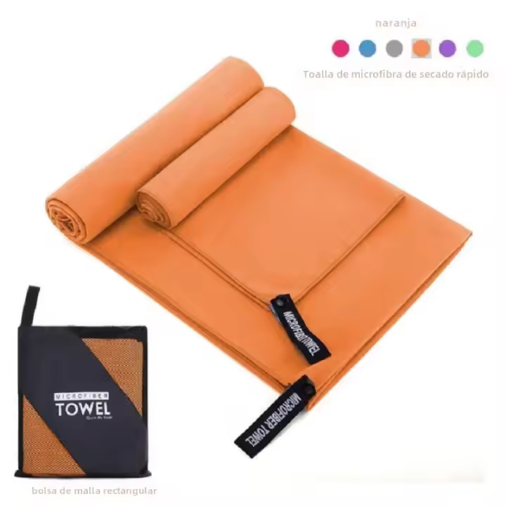 Toalla De Microfibra 2pcs/set Absorbente Y Secado Rápido Suave Y Ligera Para Gimnasio Natación Yoga Playa Camping - 1