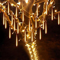 Luces De Hidrau Meteorito LED Para Decoración De Año Nuevo Y Navidad 30/50cm 10 Tubos Lámparas De Calle Para Árbol Y Exterior - details 7