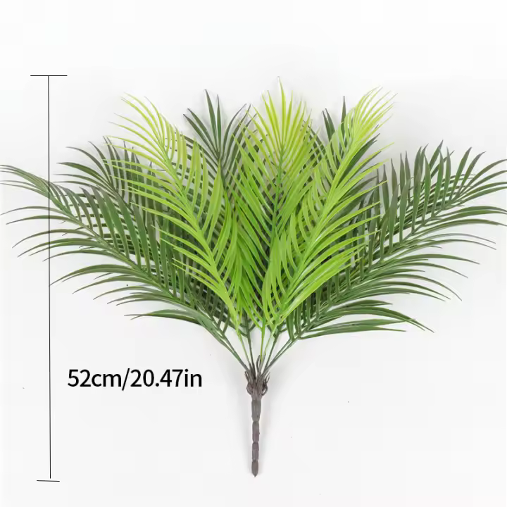 Planta Artificial De Palma Tropical De 52cm Con 9 Hojas Verdes Para Decoración De Jardín Oficina Y Fiesta Del Jungle Carnival - 1