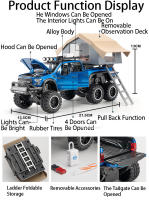 Coche De Juguete a Escala 1:24 Raptor F150 Con Luz Y Sonido 5 Puertas Abiertas Modelo De Metal Para Niños Regalo De Colección - details 4