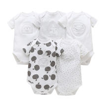 Nueva ropa de verano para bebés y niños pequeños, mono de pedo cruzado triangular de colores mixtos, ropa para gatear para bebés, conjunto de cinco piezas - details 16