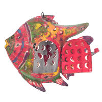 CAPRILO REGALOS & DECORACIÓN Figura Decorativa de Metal Colgante "Pez Multicolor- Portavelas". Adornos y Esculturas. Decoración Hogar Marino. Regalos Originales. 27 x 8 x 21 cm. - details 2