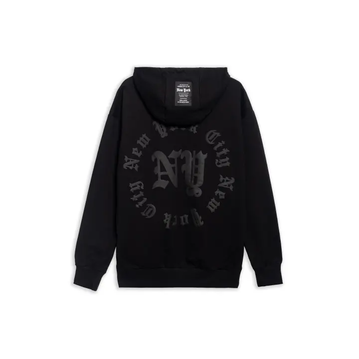 Sudadera Area Zero Negra Ny Flocked Hoodie - 1