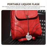 Botella De Agua De Acero Inoxidable En Forma De Corazón Pequeña Botella De Vino Portátil Para Exteriores Flasque Hip 1PC - details 4