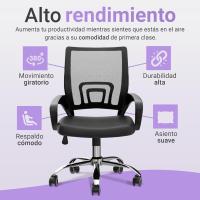 DASCK - Silla de Oficina Silla de Malla Altura Ajustable para Trabajo Silla Escritorio Ergonómica Giratoria Posición reclinable hasta 125º - details 4