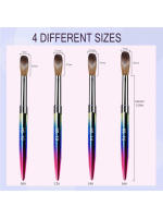 Set De 4 Pinceles De Uñas Acrílicas Para Mujeres Set De Pinceles De Extensión De Gel Y Polvo De Acrílico Para Domicilio DIY - details 3