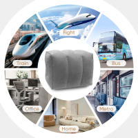 Almohada De Viaje Para Pies Inflable Ergonómica Con 3 Capas Soporte De Pie Ajustable Para Avión Almohada De Asiento De Pies Plegable - details 0
