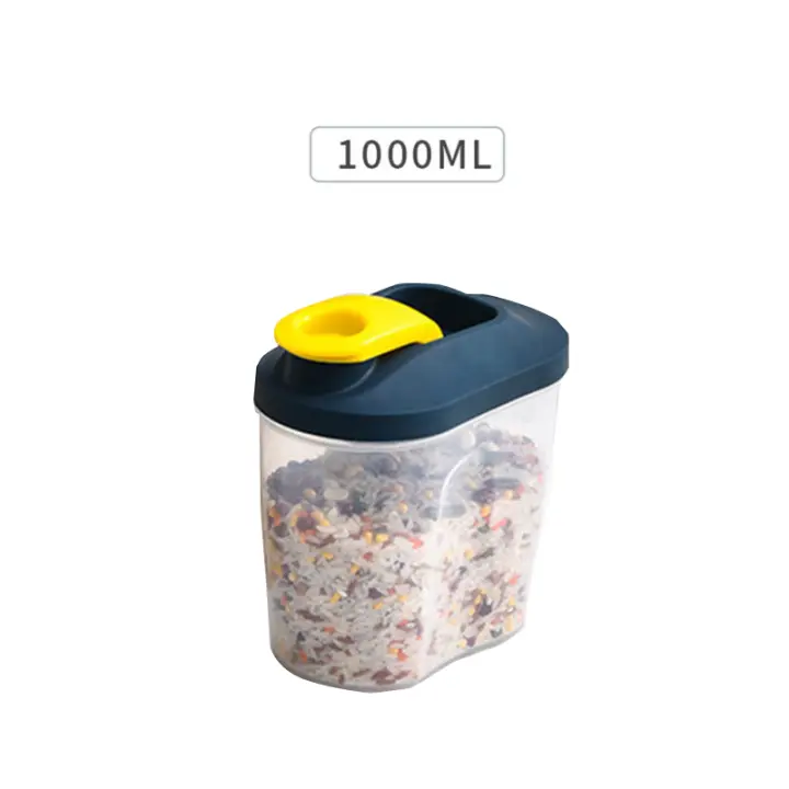 Contenedor De Alimentos Ecológico De Plástico 1000ML / 1500ML Juego De Organización De Pantry Para Cereales Polvo De Leche Granos Y Dulces - 1